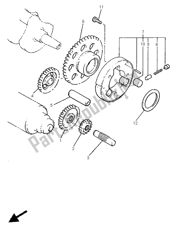 All parts for the Starter Clutch of the Yamaha V MAX 12 1200 1999