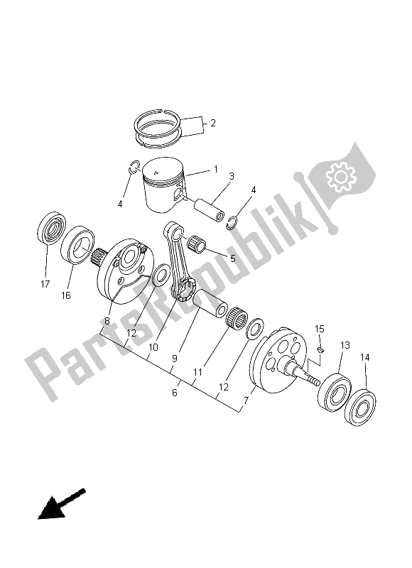 All parts for the Crankshaft & Piston of the Yamaha YZ 250 2014