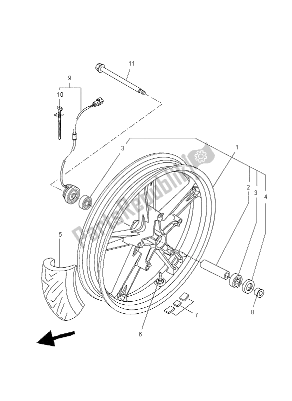 Tutte le parti per il Ruota Anteriore del Yamaha YZF R 125 2008