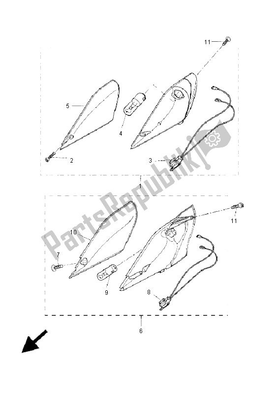 All parts for the Flasher Light of the Yamaha CW 50 RS BWS 2009