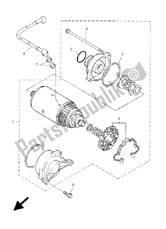 Alle onderdelen voor de Start De Motor van de Yamaha XJR 1300 2001