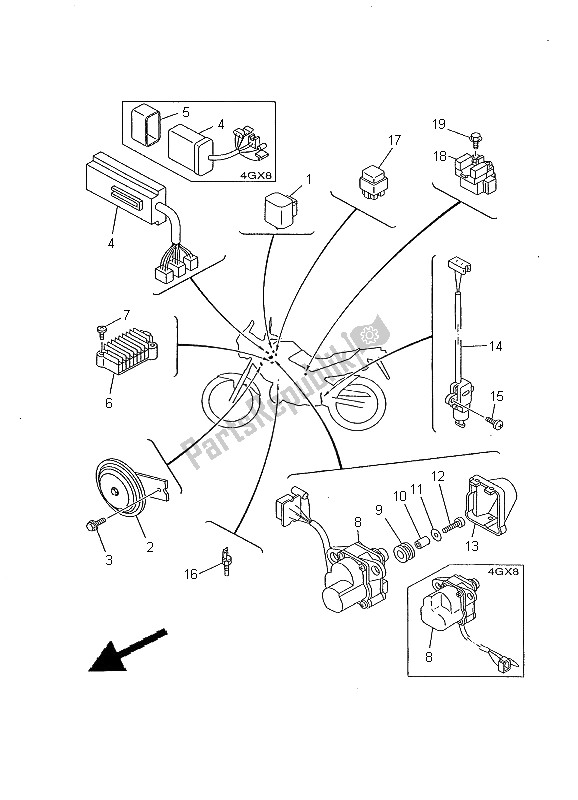 Tutte le parti per il Elettrico 2 del Yamaha TDR 125 2000