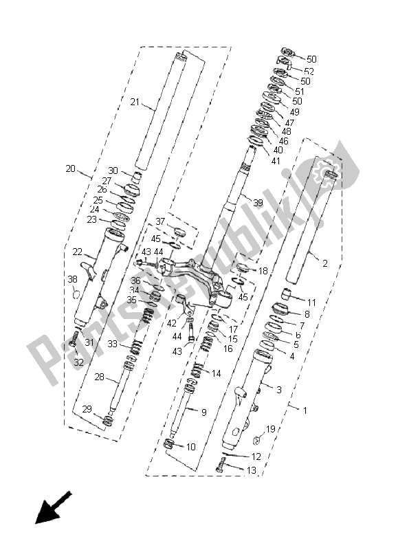 Wszystkie części do Przedni Widelec Yamaha YP 180E Majesty 2006