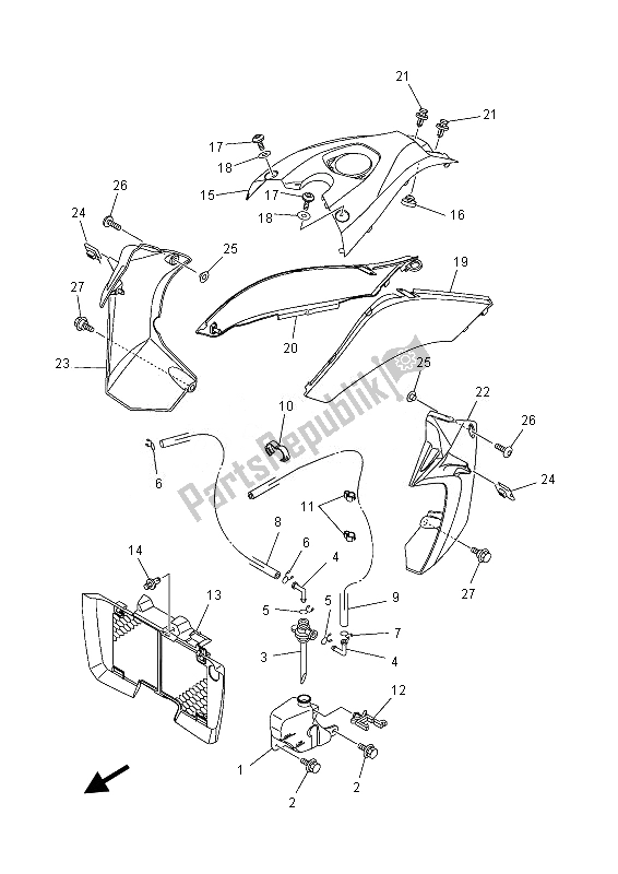 All parts for the Side Cover of the Yamaha YFZ 450 RD 2013