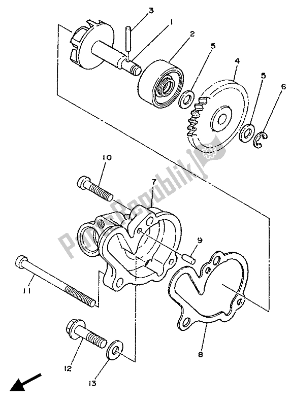 Tutte le parti per il Pompa Dell'acqua del Yamaha DT 125R 1989