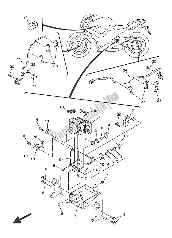 All parts for the Electrical 3 of the Yamaha XJ6 NA 600 2016