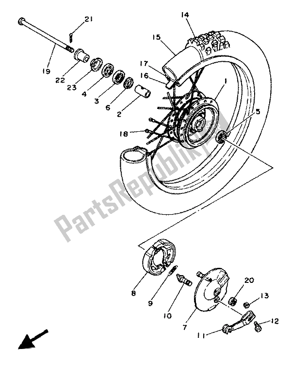 Toutes les pièces pour le Roue Avant du Yamaha PW 80 1993