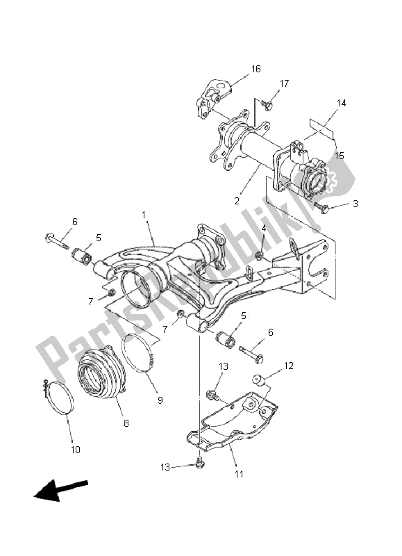 Todas las partes para Brazo Trasero de Yamaha YFM 350F Grizzly 4X4 2007