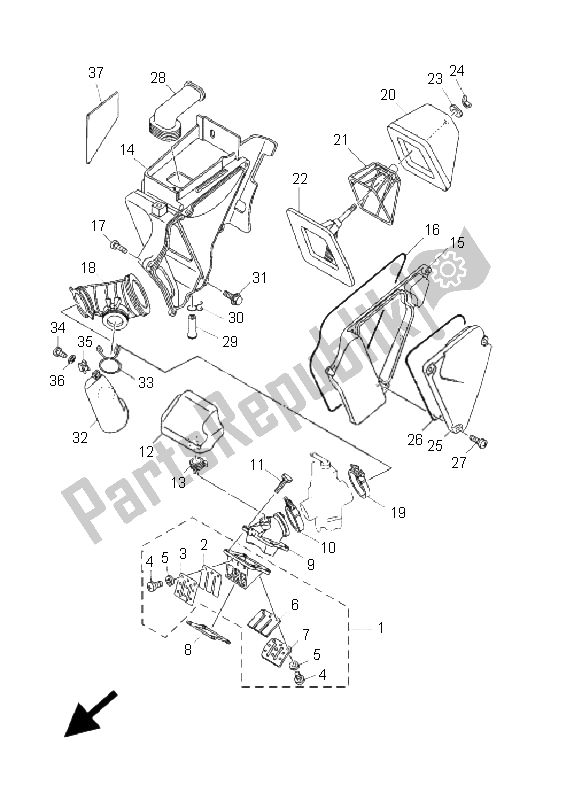 All parts for the Intake of the Yamaha DT 125 RE 2005