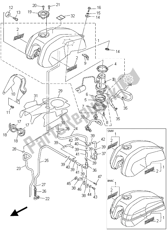 Toutes les pièces pour le Réservoir D'essence du Yamaha XJR 1300C 2015