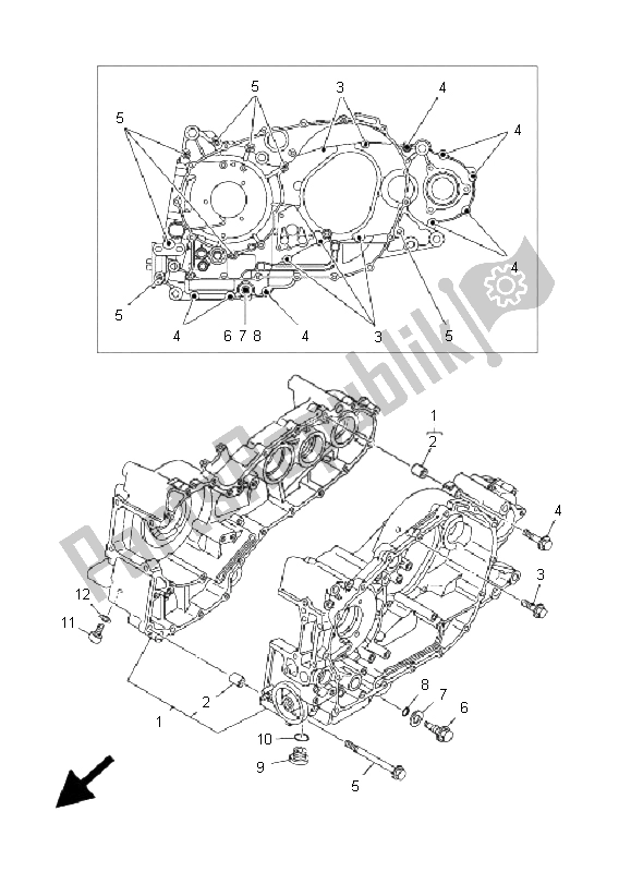 All parts for the Crankcase of the Yamaha XP 500A T MAX 2009