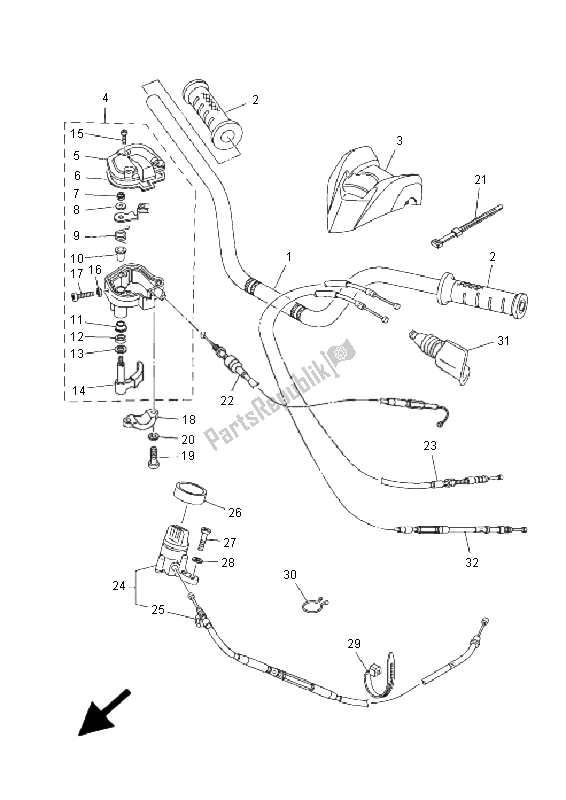 Wszystkie części do Uchwyt Kierownicy I Kabel Yamaha YFM 700R 2009