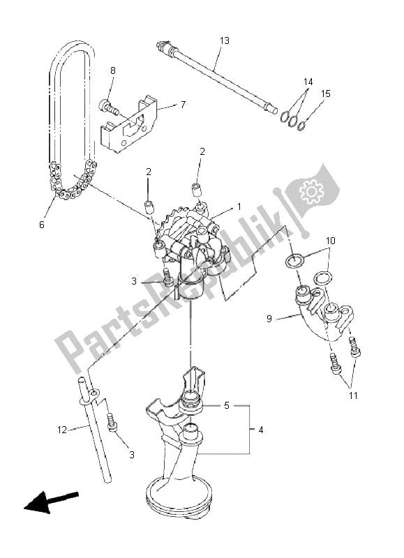 All parts for the Oil Pump of the Yamaha FZ6 S Fazer 600 2007