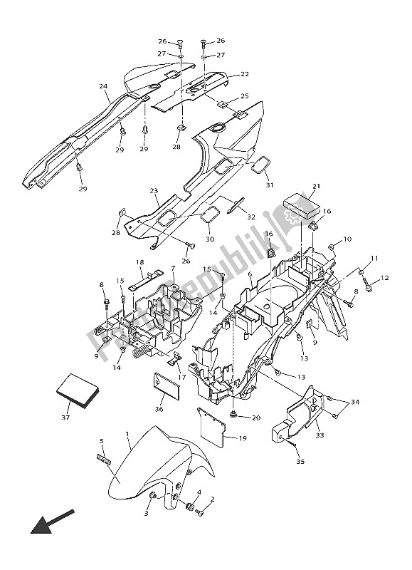 Tutte le parti per il Parafango del Yamaha FJR 1300 AS 2016