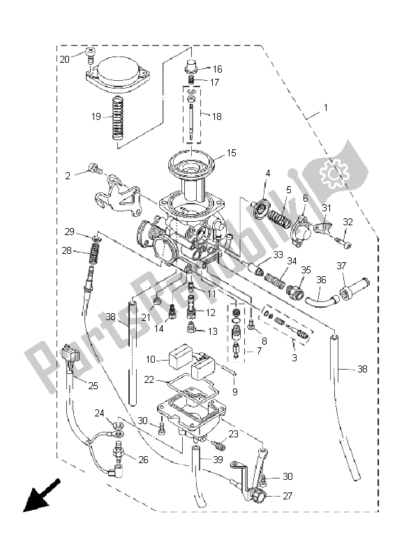 All parts for the Carburetor of the Yamaha XG 250 Tricker 2005