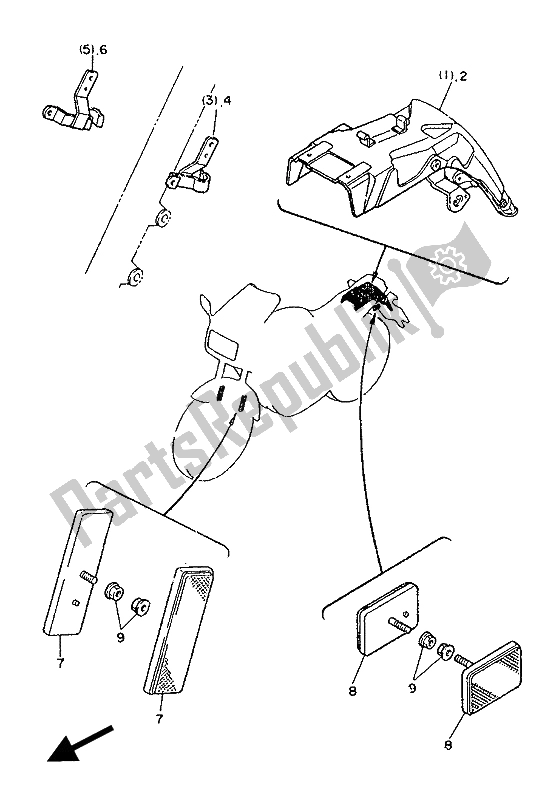 Todas las partes para Alternativo (chasis) (para At) de Yamaha FZ 750 1986