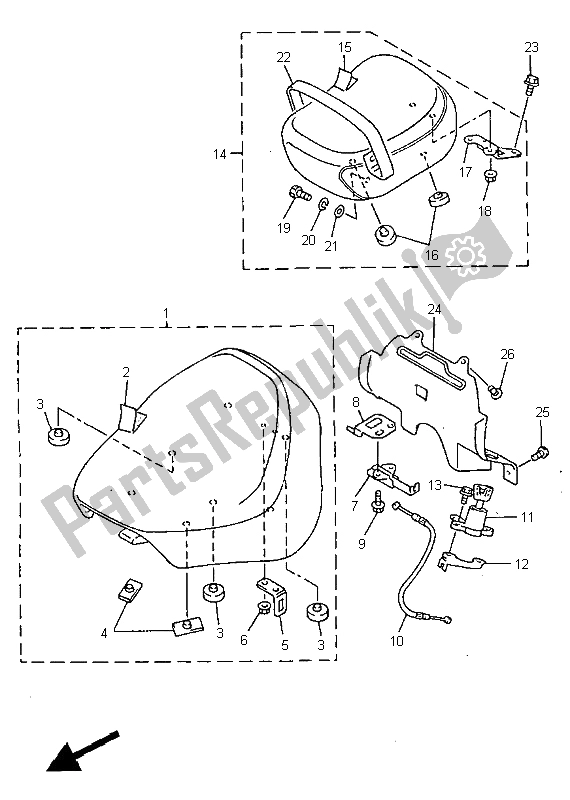 Todas las partes para Asiento de Yamaha XVZ 1300A Royalstar 1998