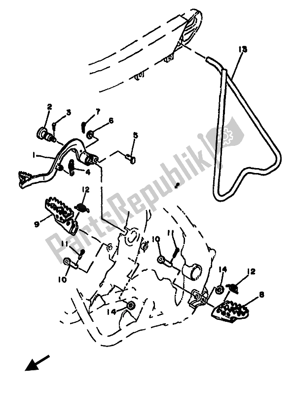 Toutes les pièces pour le Support Et Repose-pieds du Yamaha YZ 125F LC 1994