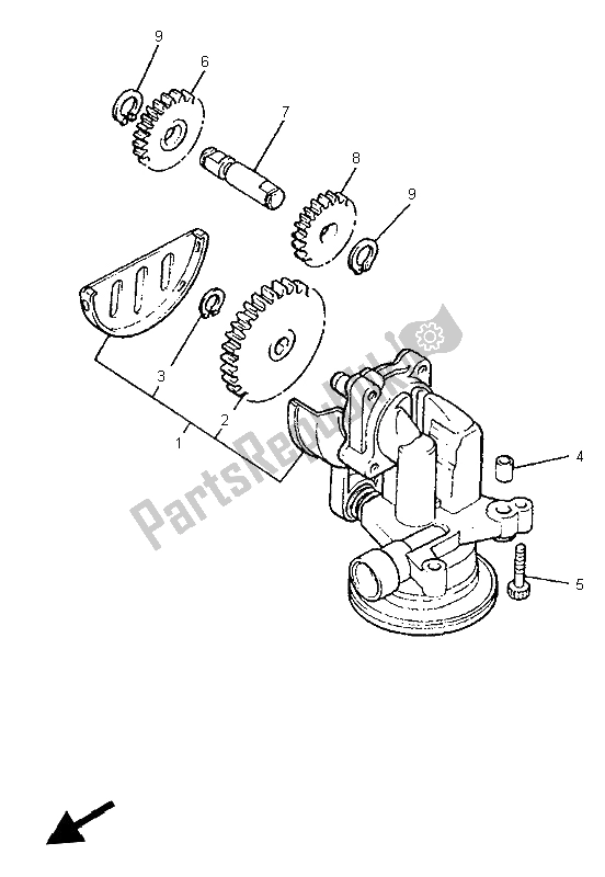 All parts for the Oil Pump of the Yamaha XVZ 1300A Royalstar 1999