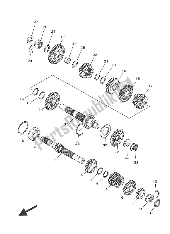 All parts for the Transmission of the Yamaha MT 03A 660 2016