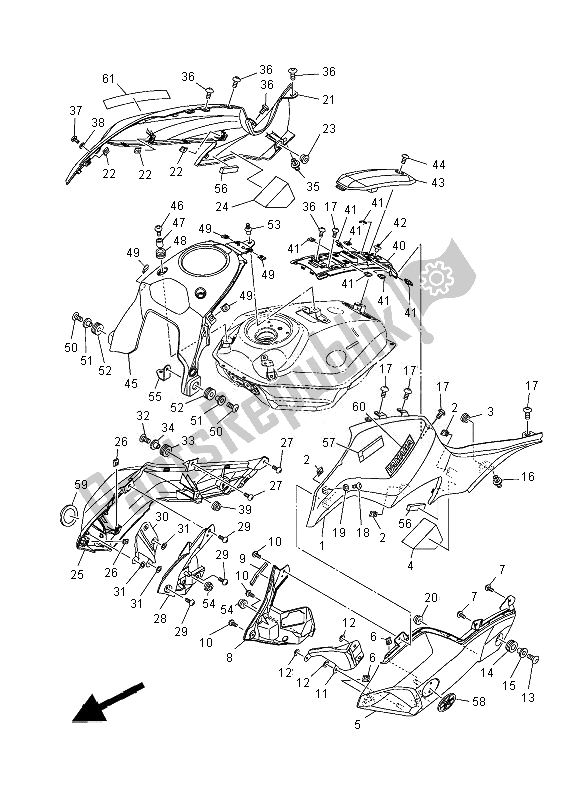 All parts for the Fuel Tank 2 of the Yamaha MT 07 700 2014