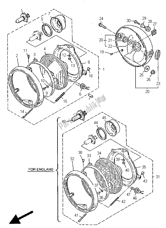 Tutte le parti per il Faro del Yamaha XJ 600N 1998