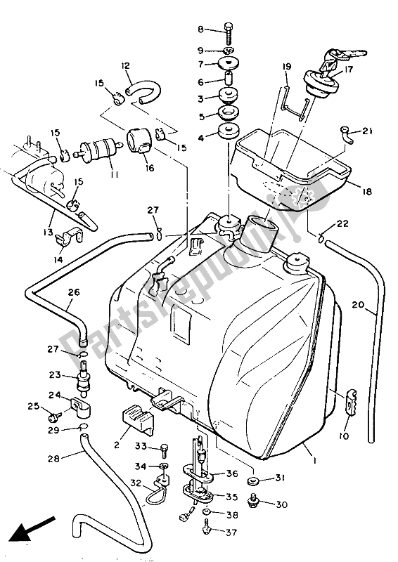 Toutes les pièces pour le Réservoir D'essence du Yamaha V MAX 12 1200 1992