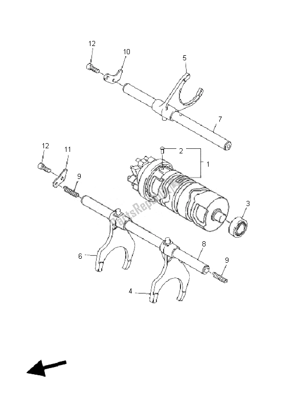 All parts for the Shift Cam & Fork of the Yamaha FZ1 N Fazer 1000 2007