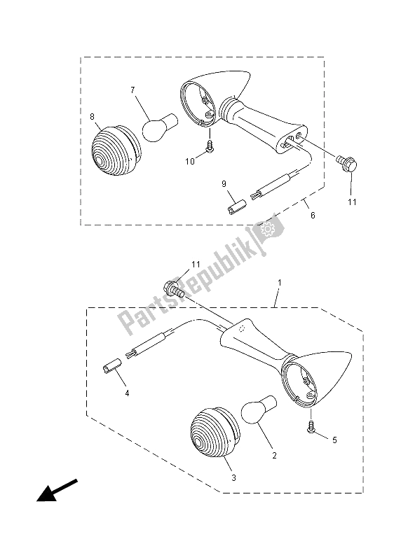 Todas las partes para Luz Intermitente de Yamaha XV 1900A 2012