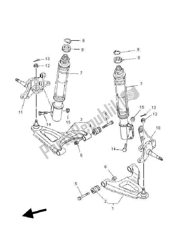 Todas las partes para Suspensión Delantera Y Rueda de Yamaha YFM 250 Bear Tracker 2X4 2001