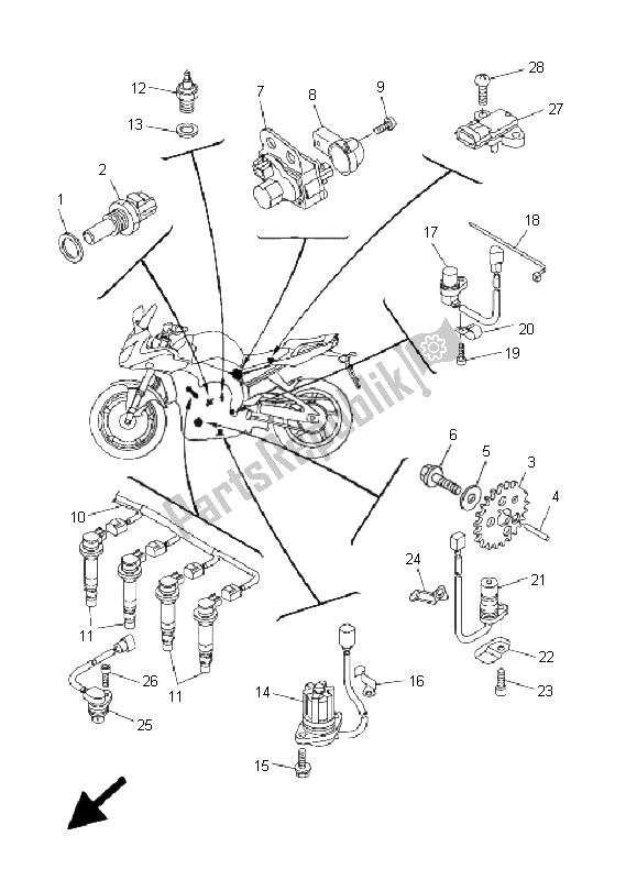 Tutte le parti per il Elettrico 1 del Yamaha FZ1 S Fazer 1000 2008