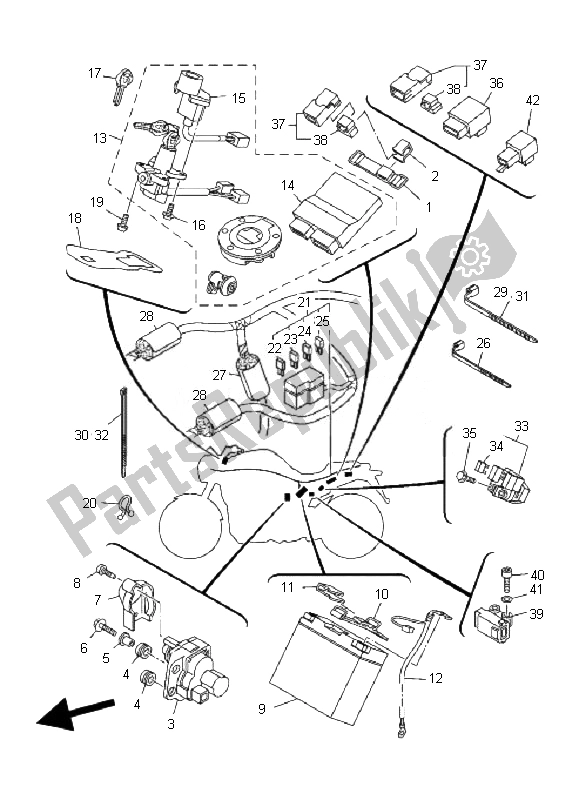 All parts for the Electrical 2 of the Yamaha MT 01 1670 2007