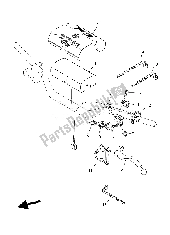 Tutte le parti per il Impugnatura Interruttore E Leva del Yamaha YZ 125 2007