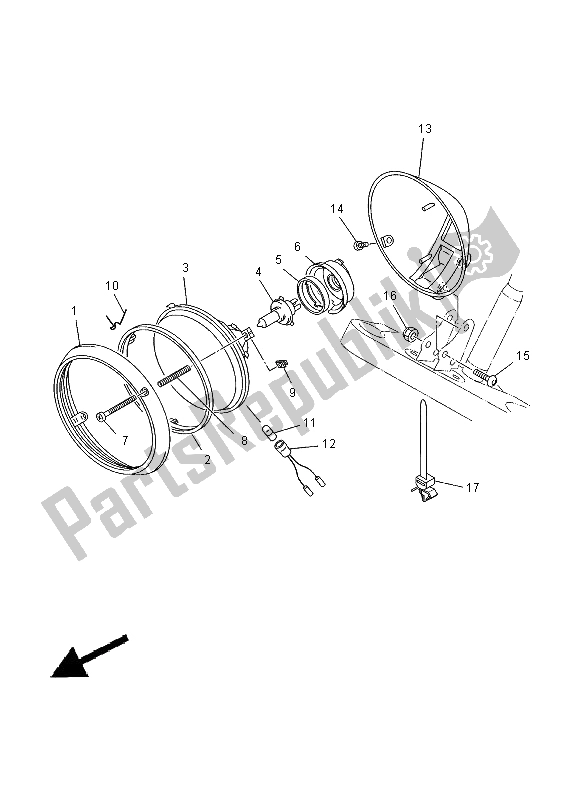 Todas las partes para Faro de Yamaha XVS 650 Dragstar 2000