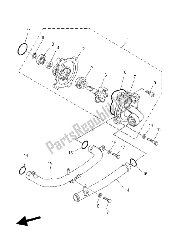 Tutte le parti per il Pompa Dell'acqua del Yamaha XP 500 T MAX 2010