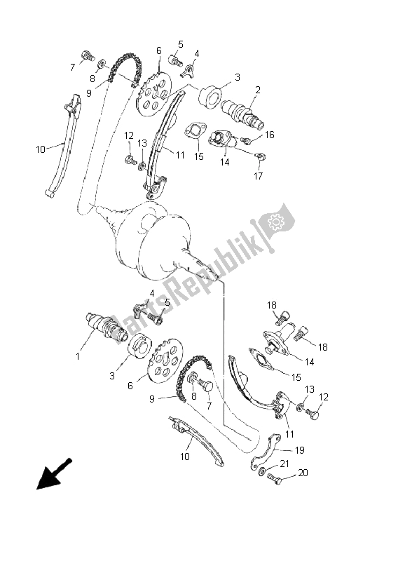 Todas las partes para árbol De Levas Y Cadena de Yamaha XVS 250 Dragstar 2001