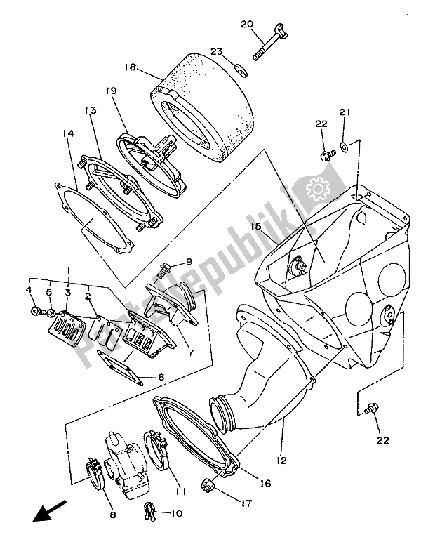 All parts for the Intake of the Yamaha WR 250Z 1994