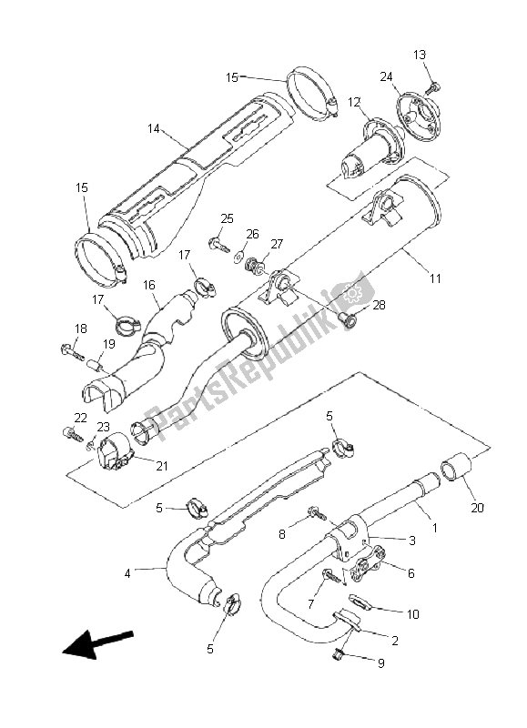 Toutes les pièces pour le échappement du Yamaha YFM 350X Wolverine 2X4 2008