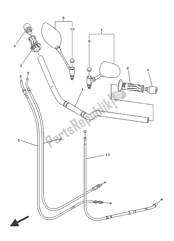 All parts for the Steering Handle & Cable of the Yamaha XJ6 NA 600 2016