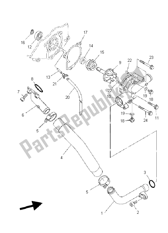 Todas las partes para Bomba De Agua de Yamaha YXR 700F Rhino 2011