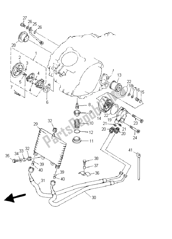 All parts for the Oil Pump of the Yamaha YFM 400F BIG Bear PRO 2002