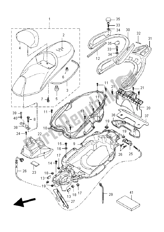 Tutte le parti per il Posto A Sedere del Yamaha VP 250 X City 2010