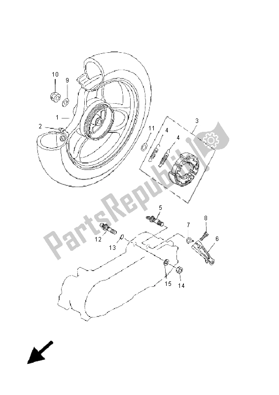 All parts for the Rear Wheel of the Yamaha CS 50 AC Jogr 2005