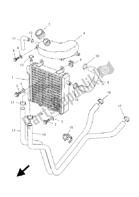 All parts for the Radiator & Hose of the Yamaha YQ 50L Aerox Race Replica 2009