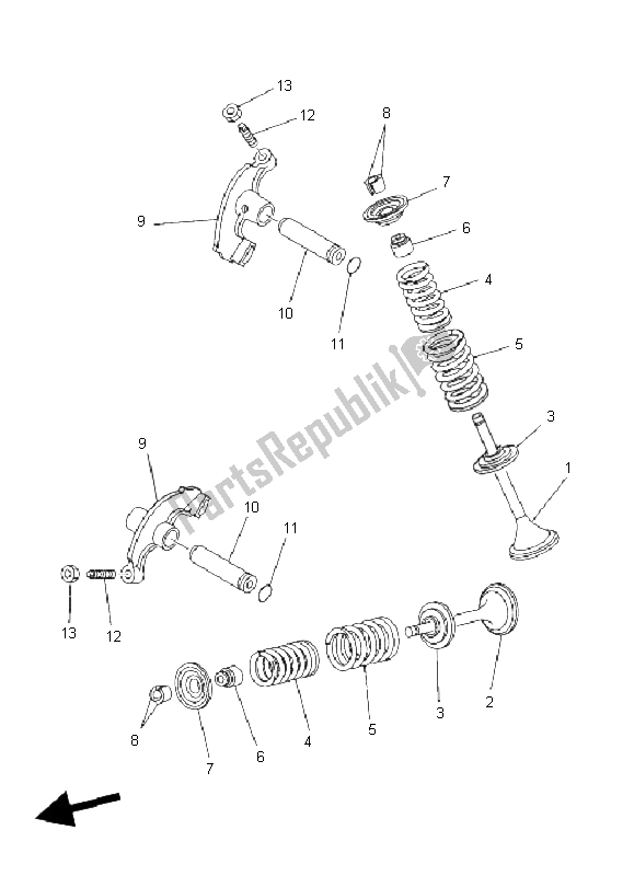 All parts for the Valve of the Yamaha YFM 450 FA Kodiak 4X4 2004