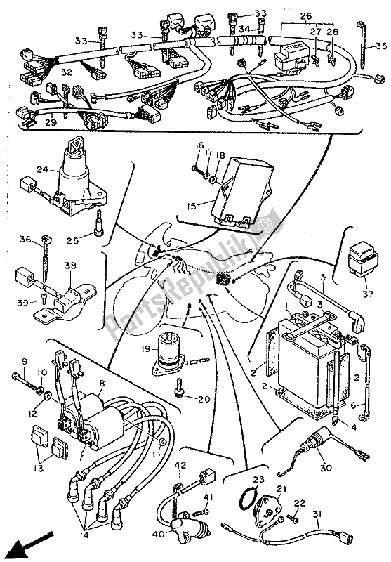 Toutes les pièces pour le électrique 2 du Yamaha FJ 1200 1990