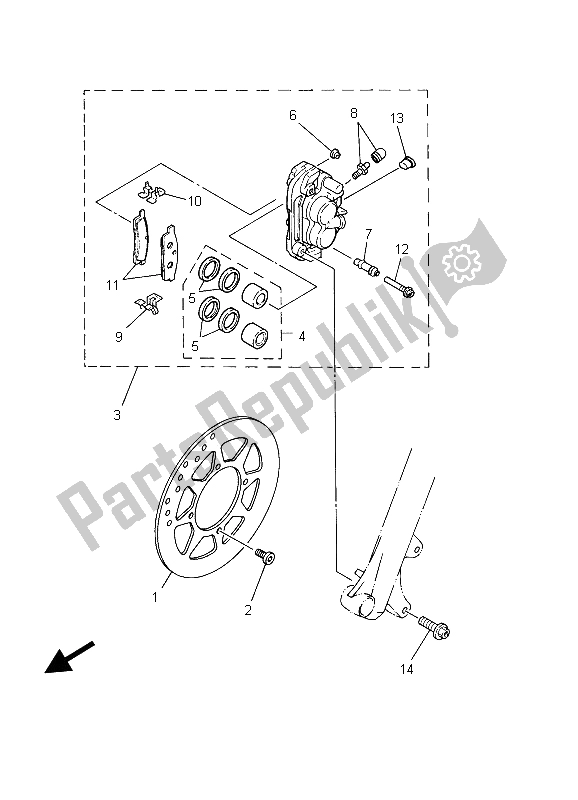 Todas las partes para Pinza De Freno Delantero (lw) de Yamaha TT R 125 SW LW 2003