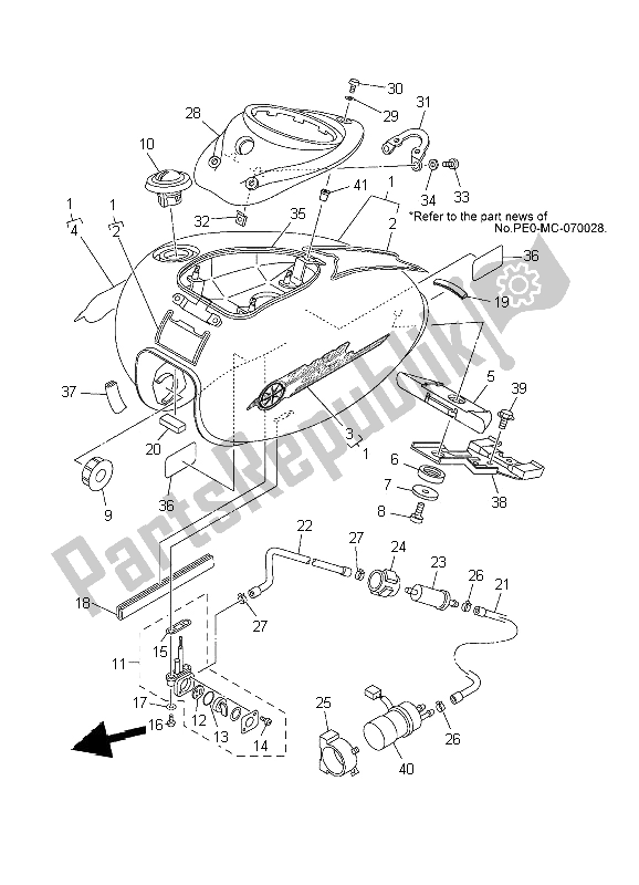 Wszystkie części do Zbiornik Paliwa Yamaha XVS 1100 Dragstar 2002