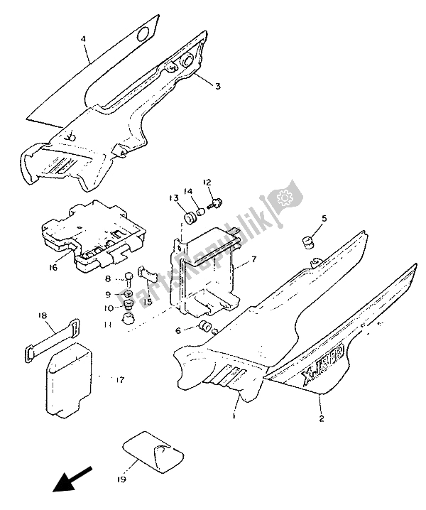 Tutte le parti per il Coperchio Laterale del Yamaha XJ 900F 1992