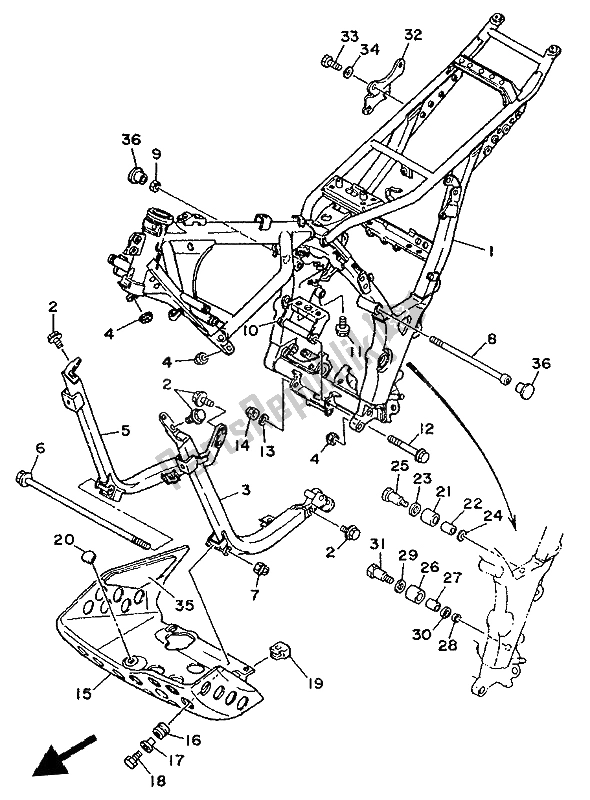 Todas as partes de Quadro, Armação do Yamaha XTZ 750 Supertenere 1993